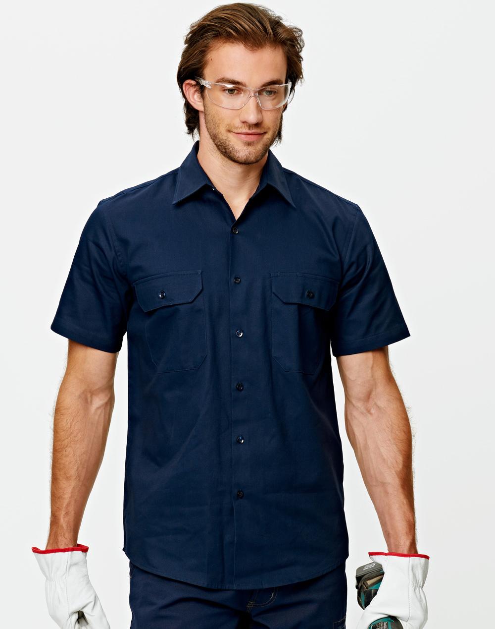 Mens Cotton Drill Short Sleeve Work Shirt - WT03