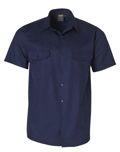 Mens Cotton Drill Short Sleeve Work Shirt - WT03