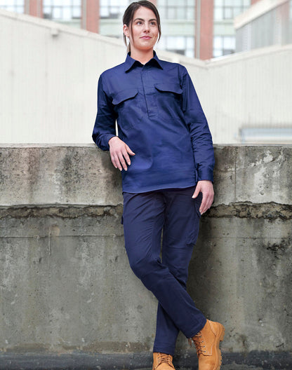 Unisex Cool-Breeze Closed Front Long Sleeve Work Shirt - WT12