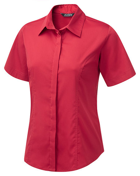 Zoe Concealed Front Stretch Blouse Short Sleeve