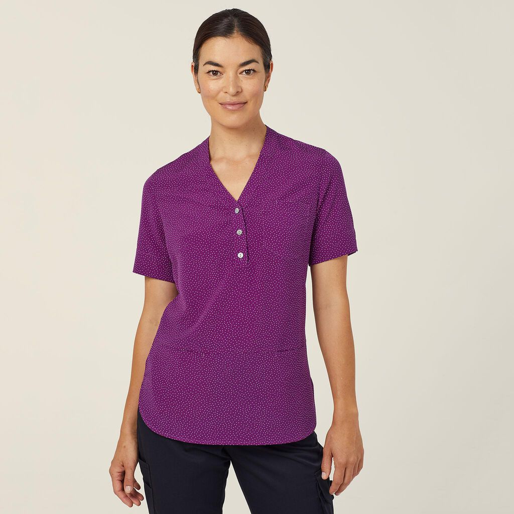 Ladies Silvi Spot Print Short Sleeve Tunic - CAT9XP