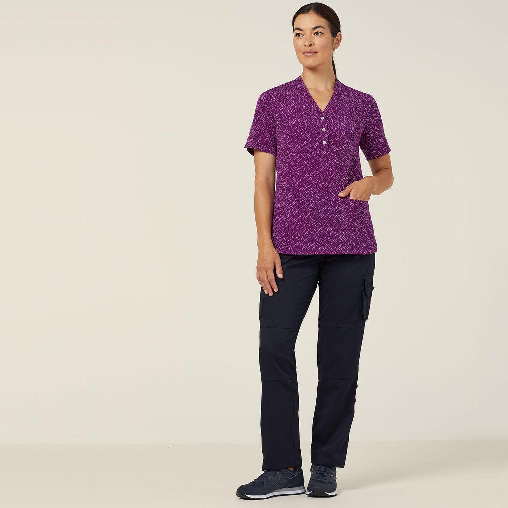 Ladies Silvi Spot Print Short Sleeve Tunic - CAT9XP