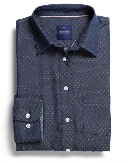 Polka Dot Dobby Womens Long Sleeve Hospitality Shirt 1714WHL